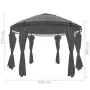 Cenador con cortinas redondo gris antracita 3,5x2,7 m de vidaXL, Carpas y cenadores - Ref: Foro24-44762, Precio: 378,71 €, De...