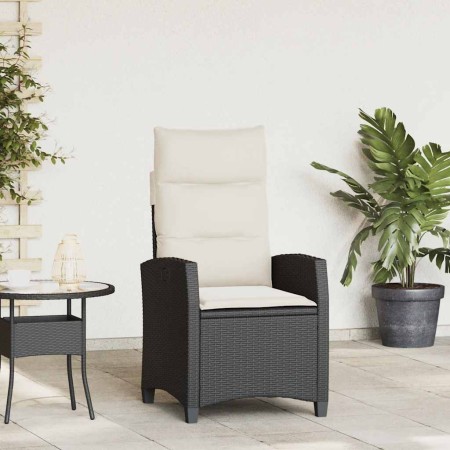 Silla de jardín reclinable con mesa auxiliar ratán negro en Sillas de jardín | Comprar online en Foru.es