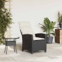 Silla de jardín reclinable con mesa auxiliar ratán negro en Sillas de jardín | Comprar online en Foru.es