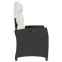 Silla de jardín reclinable con mesa auxiliar ratán negro en Sillas de jardín | Comprar online en Foru.es