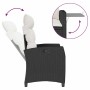 Silla de jardín reclinable con mesa auxiliar ratán negro en Sillas de jardín | Comprar online en Foru.es