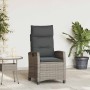 Silla de jardín reclinable con mesa auxiliar ratán gris en Sillas de jardín | Comprar online en Foru.es