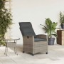 Silla de jardín reclinable con mesa auxiliar ratán gris en Sillas de jardín | Comprar online en Foru.es