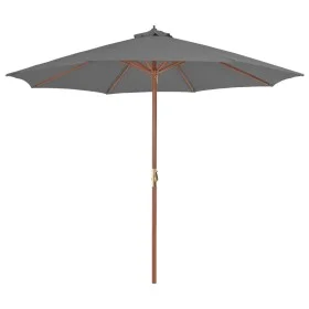 Sombrilla de jardín con palo de madera 300 cm antracita de vidaXL, Sombrillas - Ref: Foro24-44495, Precio: 82,17 €, Descuento: %