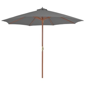 Sombrilla de jardín con palo de madera 300 cm antracita de vidaXL, Sombrillas - Ref: Foro24-44495, Precio: 83,50 €, Descuento: %