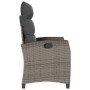 Silla de jardín reclinable con mesa auxiliar ratán gris en Sillas de jardín | Comprar online en Foru.es
