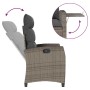 Silla de jardín reclinable con mesa auxiliar ratán gris en Sillas de jardín | Comprar online en Foru.es