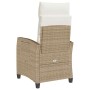 Silla de jardín reclinable con mesa auxiliar ratán beige en Sillas de jardín | Comprar online en Foru.es
