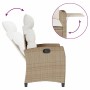 Silla de jardín reclinable con mesa auxiliar ratán beige en Sillas de jardín | Comprar online en Foru.es