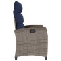 Silla de jardín reclinable con mesa auxiliar ratán gris en Sillas de jardín | Comprar online en Foru.es