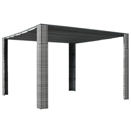 Cenador techo ratán sintético 300x300x200 cm gris y antracita de vidaXL, Carpas y cenadores - Ref: Foro24-44818, Precio: 315,...
