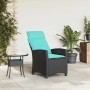 Silla de jardín reclinable con mesa auxiliar ratán negro en Sillas de jardín | Comprar online en Foru.es