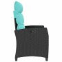 Silla de jardín reclinable con mesa auxiliar ratán negro en Sillas de jardín | Comprar online en Foru.es