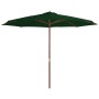 Sombrilla de jardín con palo de madera 350 cm verde de vidaXL, Sombrillas - Ref: Foro24-44528, Precio: 145,73 €, Descuento: %
