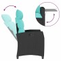 Silla de jardín reclinable con mesa auxiliar ratán negro en Sillas de jardín | Comprar online en Foru.es