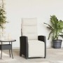 Silla de jardín reclinable con mesa auxiliar ratán negro en Sillas de jardín | Comprar online en Foru.es