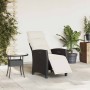 Silla de jardín reclinable con mesa auxiliar ratán negro en Sillas de jardín | Comprar online en Foru.es