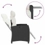 Silla de jardín reclinable con mesa auxiliar ratán negro en Sillas de jardín | Comprar online en Foru.es
