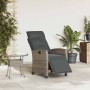 Silla de jardín reclinable con mesa auxiliar ratán gris en Sillas de jardín | Comprar online en Foru.es