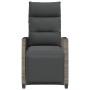 Silla de jardín reclinable con mesa auxiliar ratán gris en Sillas de jardín | Comprar online en Foru.es
