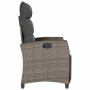 Silla de jardín reclinable con mesa auxiliar ratán gris en Sillas de jardín | Comprar online en Foru.es