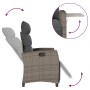Silla de jardín reclinable con mesa auxiliar ratán gris en Sillas de jardín | Comprar online en Foru.es