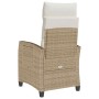 Silla de jardín reclinable con mesa auxiliar ratán beige en Sillas de jardín | Comprar online en Foru.es