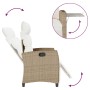 Silla de jardín reclinable con mesa auxiliar ratán beige en Sillas de jardín | Comprar online en Foru.es