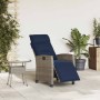 Silla de jardín reclinable con mesa auxiliar ratán gris en Sillas de jardín | Comprar online en Foru.es