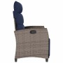 Silla de jardín reclinable con mesa auxiliar ratán gris en Sillas de jardín | Comprar online en Foru.es