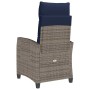 Silla de jardín reclinable con mesa auxiliar ratán gris en Sillas de jardín | Comprar online en Foru.es