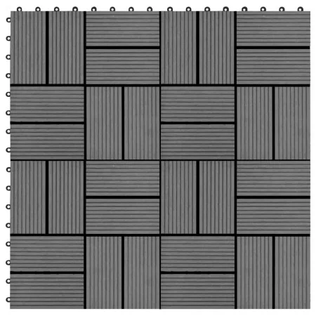 Baldosas de porche de WPC 30x30 cm 1 m² gris 11 unidades de vidaXL, Suelos y moquetas - Ref: Foro24-45030, Precio: 54,76 €, D...