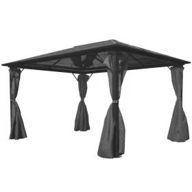 Cenador con cortina gris antracita aluminio 400x300 cm de vidaXL, Carpas y cenadores - Ref: Foro24-44890, Precio: 803,23 €, D...