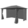 Cenador con cortina gris antracita aluminio 400x300 cm de vidaXL, Carpas y cenadores - Ref: Foro24-44890, Precio: 813,41 €, D...