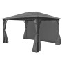 Cenador con cortina gris antracita aluminio 400x300 cm de vidaXL, Carpas y cenadores - Ref: Foro24-44890, Precio: 813,41 €, D...
