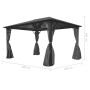 Cenador con cortina gris antracita aluminio 400x300 cm de vidaXL, Carpas y cenadores - Ref: Foro24-44890, Precio: 813,41 €, D...