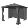 Cenador con cortina gris antracita aluminio 300x300 cm de vidaXL, Carpas y cenadores - Ref: Foro24-44889, Precio: 645,26 €, D...