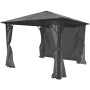 Cenador con cortina gris antracita aluminio 300x300 cm de vidaXL, Carpas y cenadores - Ref: Foro24-44889, Precio: 645,26 €, D...