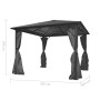 Cenador con cortina gris antracita aluminio 300x300 cm de vidaXL, Carpas y cenadores - Ref: Foro24-44889, Precio: 645,26 €, D...