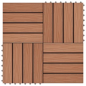 Baldosas porche relieve profundo WPC 1 m² marrón claro 11 uds de vidaXL, Suelos y moquetas - Ref: Foro24-45034, Precio: 76,99...