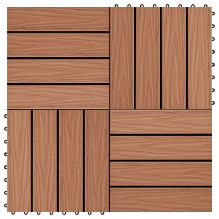 Baldosas porche relieve profundo WPC 1 m² marrón claro 11 uds de vidaXL, Suelos y moquetas - Ref: Foro24-45034, Precio: 76,99...