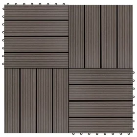 WPC porch tiles 30x30 cm 1 m² dark brown 11 pcs by vidaXL, Floors and carpets - Ref: Foro24-45025, Price: 55,93 €, Discount: %