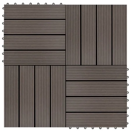 Baldosas de porche de WPC 30x30 cm 1 m² marrón oscuro 11 uds de vidaXL, Suelos y moquetas - Ref: Foro24-45025, Precio: 55,93 ...