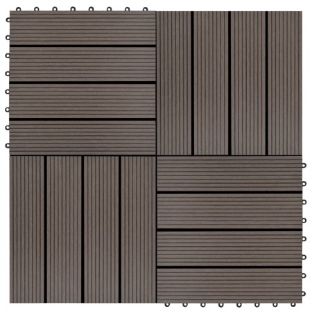 Baldosas de porche de WPC 30x30 cm 1 m² marrón oscuro 11 uds de vidaXL, Suelos y moquetas - Ref: Foro24-45025, Precio: 66,19 ...