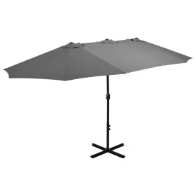 Sombrilla de jardín con palo de aluminio 460x270 cm antracita de vidaXL, Sombrillas - Ref: Foro24-44869, Precio: 164,26 €, De...