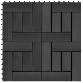 Baldosas de porche de WPC 30x30 cm 1 m² negro 11 unidades de vidaXL, Suelos y moquetas - Ref: Foro24-45026, Precio: 59,24 €, ...