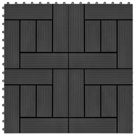 Baldosas de porche de WPC 30x30 cm 1 m² negro 11 unidades de vidaXL, Suelos y moquetas - Ref: Foro24-45026, Precio: 60,38 €, ...