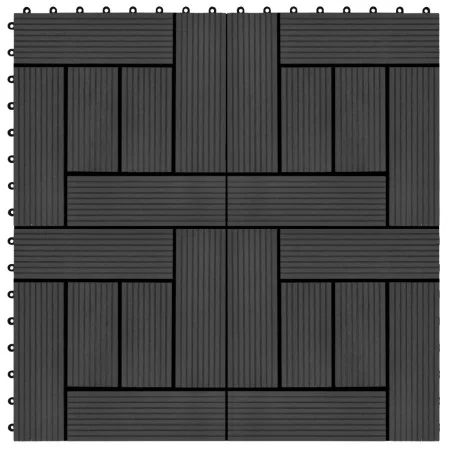 Baldosas de porche de WPC 30x30 cm 1 m² negro 11 unidades de vidaXL, Suelos y moquetas - Ref: Foro24-45026, Precio: 60,38 €, ...