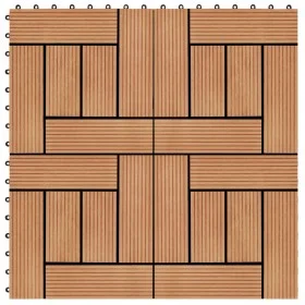 Baldosas de porche de WPC 30x30 cm 1 m² color teca 11 unidades de vidaXL, Suelos y moquetas - Ref: Foro24-45027, Precio: 61,4...
