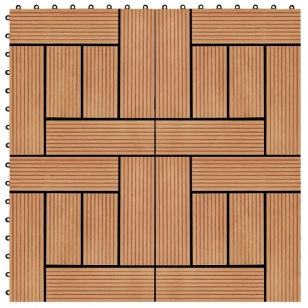 Baldosas de porche de WPC 30x30 cm 1 m² color teca 11 unidades de vidaXL, Suelos y moquetas - Ref: Foro24-45027, Precio: 61,4...